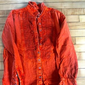 Pilcro tuxedo placket button down shirt